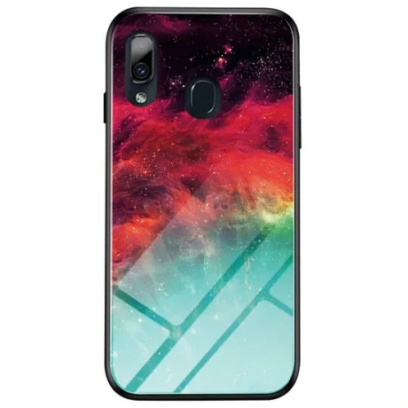 Husa Samsung Galaxy A20e Lemontti Glass Case Colorful Nebula