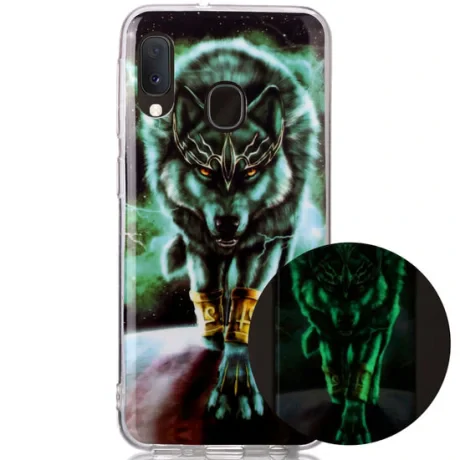 Husa Samsung Galaxy A20e Lemontti Luminous Ferocious Wolf