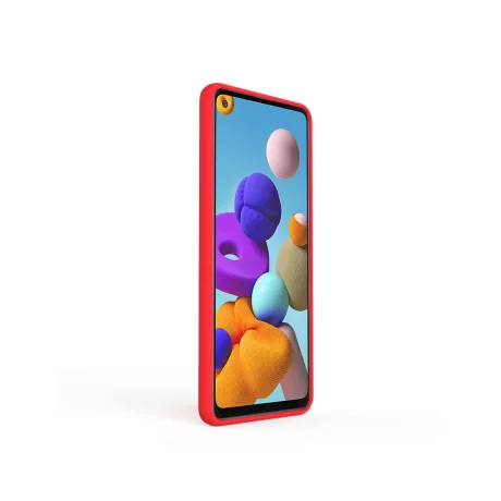 Husa Samsung Galaxy A21s Lemontti Liquid Silicon Red