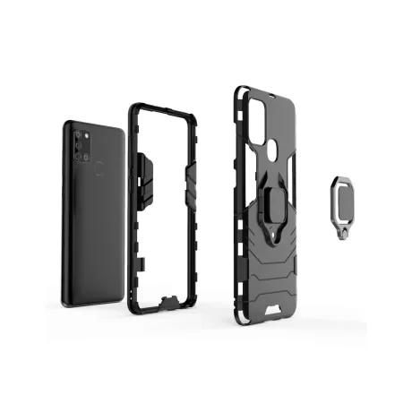 Husa Samsung Galaxy A21s Lemontti Ring Armor Kickstand Negru