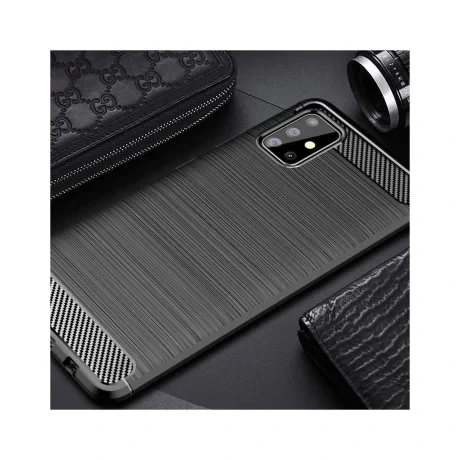 Husa Samsung Galaxy A51 4G Lemontti Carbon Case Flexible Negru