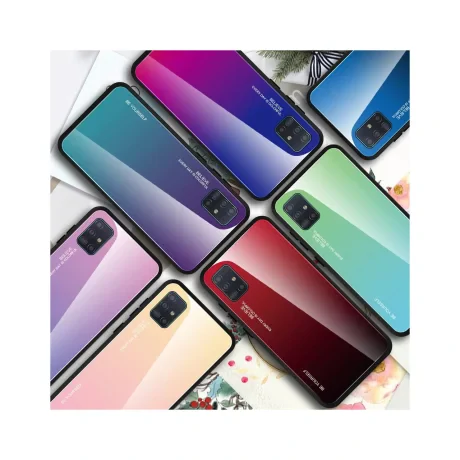 Husa Samsung Galaxy A51 4G Lemontti Gradient Glass Roz-Mov