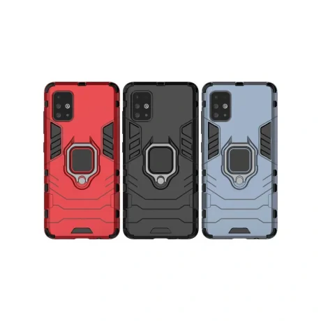 Husa Samsung Galaxy A51 4G Lemontti Ring Armor Kickstand Negru