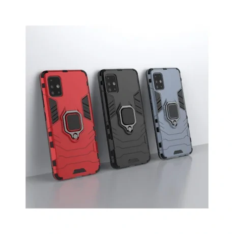 Husa Samsung Galaxy A51 4G Lemontti Ring Armor Kickstand Negru