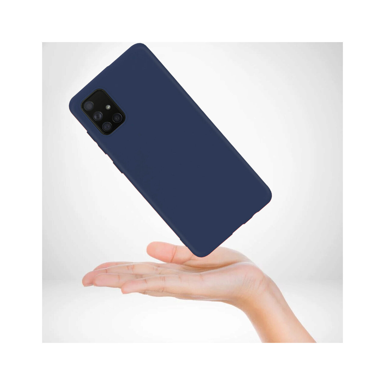 Husa Samsung Galaxy A51 4G Lemontti Silicon Silky Albastru Inchis thumb