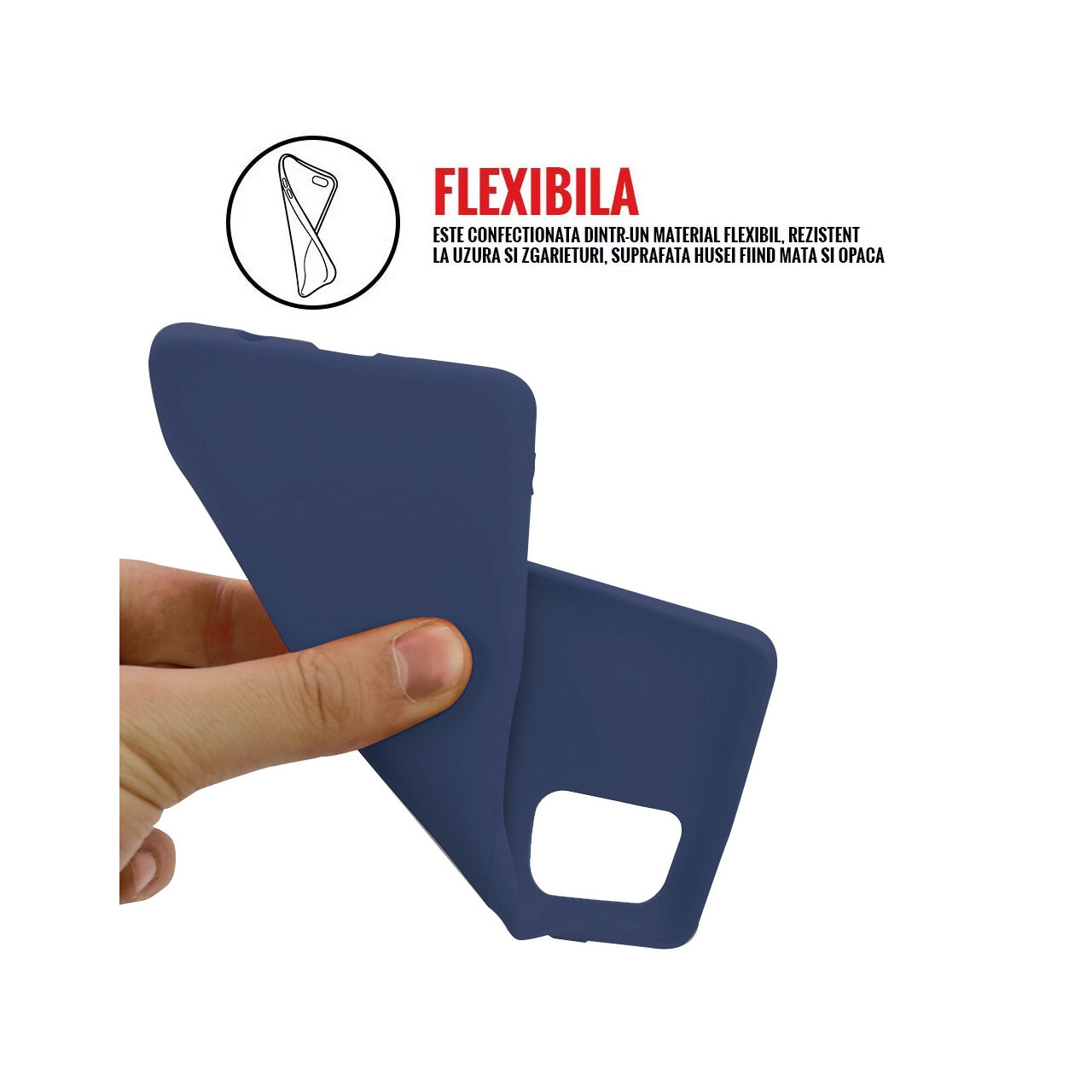 Husa Samsung Galaxy A51 4G Lemontti Silicon Silky Albastru Inchis thumb