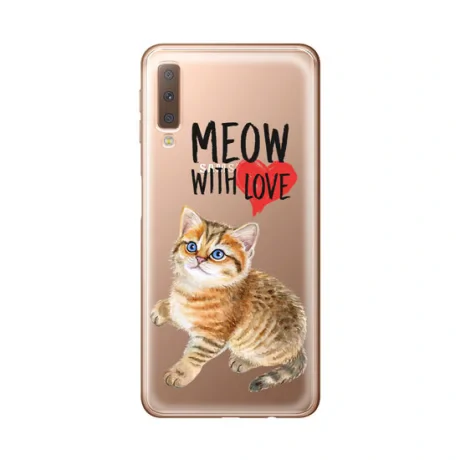 Husa Samsung Galaxy A7 (2018) Lemontti Silicon Art Meow With Love