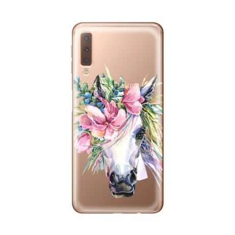 Husa Samsung Galaxy A7 (2018) Lemontti Silicon Art Watercolor Unicorn