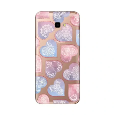 Husa Samsung Galaxy J4 Plus Lemontti Silicon Art Hearts