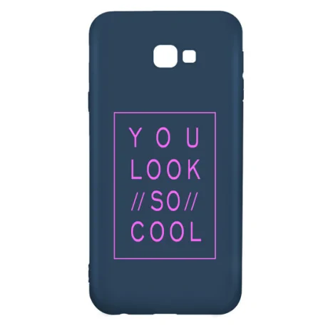 Husa Samsung Galaxy J4 Plus Lemontti Silicon Blue Silky Art You Look So Cool Magenta