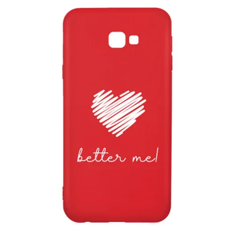 Husa Samsung Galaxy J4 Plus Lemontti Silicon Red Silky Art Better Me White