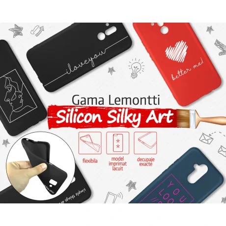 Husa Samsung Galaxy J4 Plus Lemontti Silicon Red Silky Art Better Me White