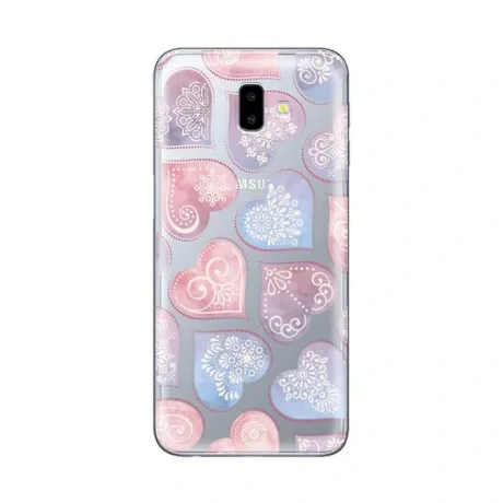 Husa Samsung Galaxy J6 Plus Lemontti Silicon Art Hearts