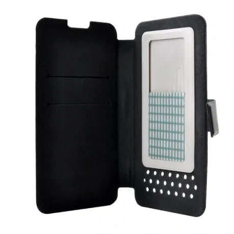 Husa Size L Lemontti Book Universal Negru (cu adeziv si slide)