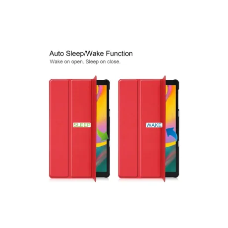 Husa Tableta Samsung Galaxy Tab A 2019 10.1 inch Lemontti Custer Texture Leather Case Red