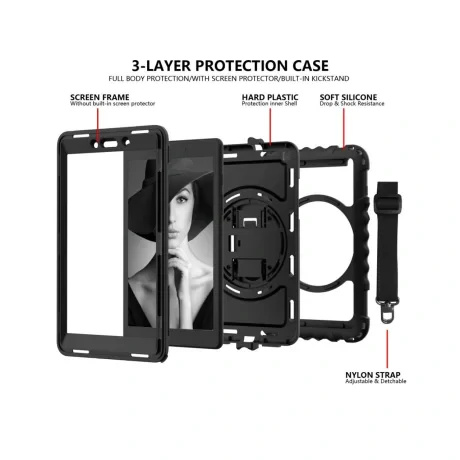 Husa Tableta Samsung Galaxy Tab A 2019 10.1 inch Lemontti Shockproof Combination Case Black