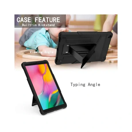 Husa Tableta Samsung Galaxy Tab A 2019 10.1 inch Lemontti T-shaped Bracket Black