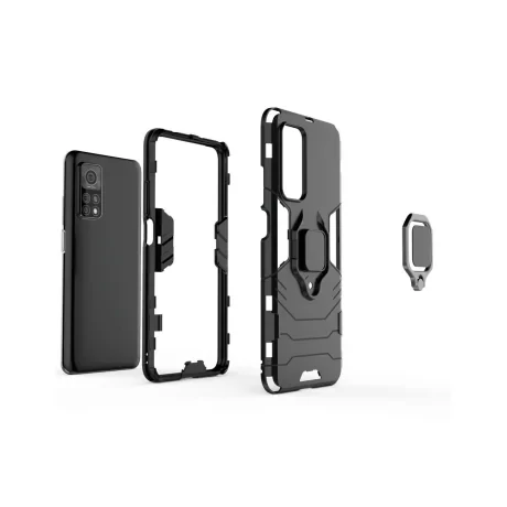 Husa Xiaomi Mi 10T Pro / Mi 10T Lemontti Ring Armor Kickstand Negru