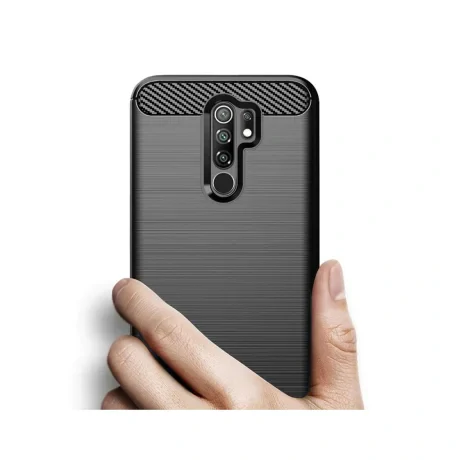 Husa Xiaomi Redmi 9 Lemontti Carbon Case Flexible Negru