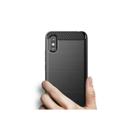 Husa Xiaomi Redmi 9A Lemontti Carbon Case Flexible Albastru