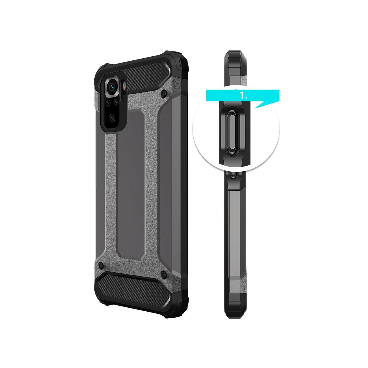Husa Xiaomi Redmi Note 10 Pro Lemontti Hybrid Armor Negru thumb