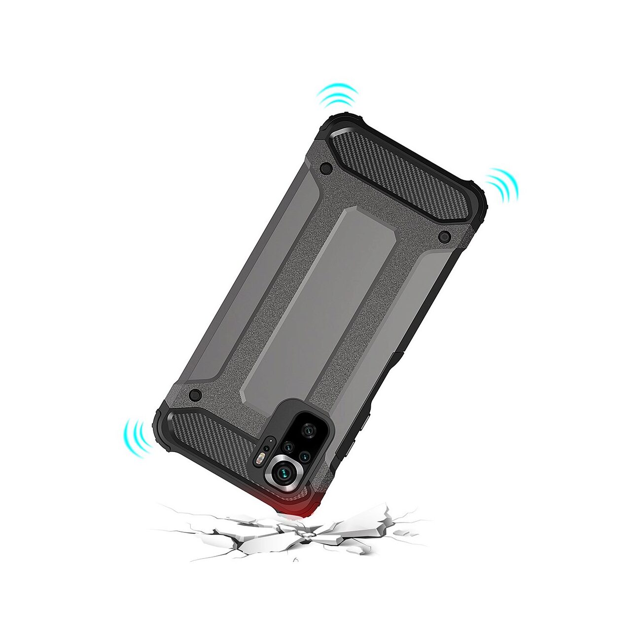 Husa Xiaomi Redmi Note 10 Pro Lemontti Hybrid Armor Negru thumb