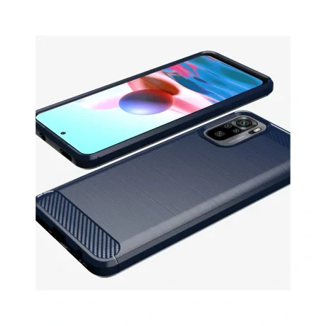 Husa Xiaomi Redmi Note 10 / Redmi Note 10S Lemontti Carbon Case Flexible Albastru