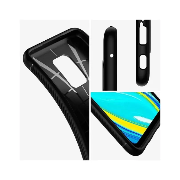 Husa Xiaomi Redmi Note 9 Lemontti Carbon Negru
