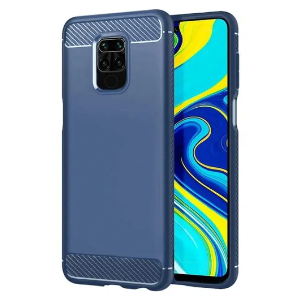 Husa Xiaomi Redmi Note 9 / Redmi 10X 4G Lemontti Carbon Case Flexible Albastru