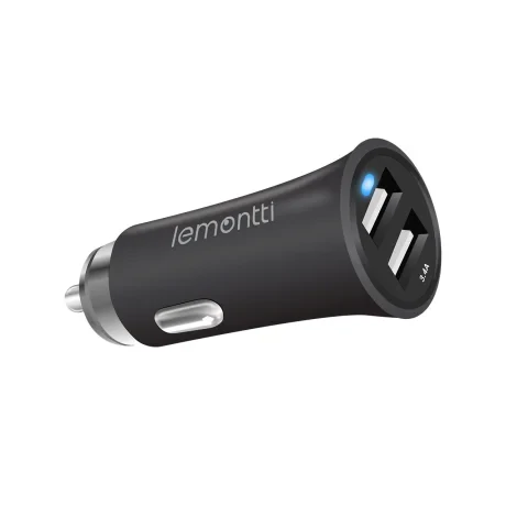 Incarcator Auto Lemontti 3.4A Dual USB Negru