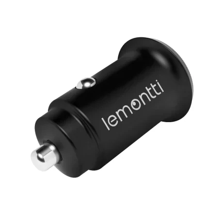 Incarcator Auto Lemontti Quick Charge 5A Type-C + USB 30W Negru