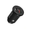 Incarcator Auto Lemontti Quick Charge 5A Type-C + USB 30W Negru
