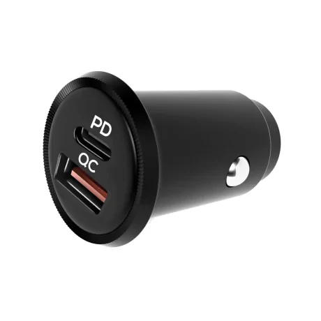Incarcator Auto Lemontti Quick Charge 5A Type-C + USB 30W Negru