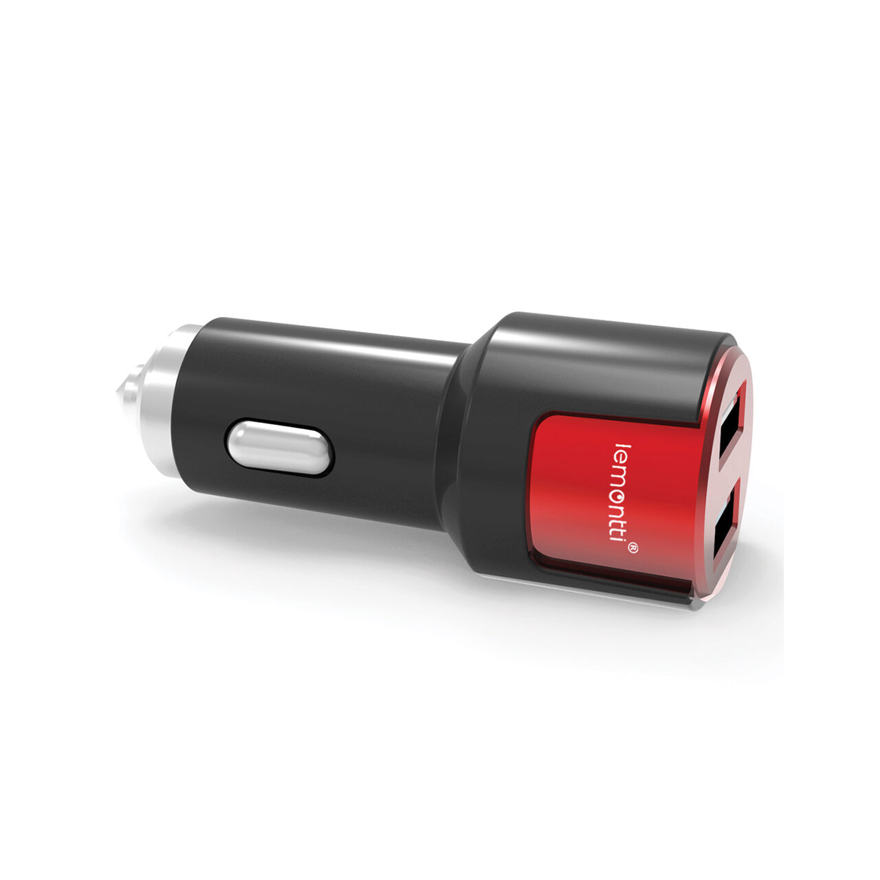 Incarcator Auto MicroUSB Lemontti Qualcomm 3.0 Dual USB Negru-Rosu 3.1A (cablu detasabil) resigilat thumb
