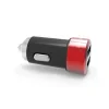 Incarcator Auto Type-C Lemontti 3.1A Dual USB Negru-Rosu (cablu detasabil)