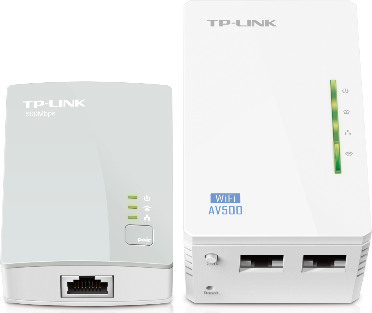 KIT ADAPTOR POWERLINE TP-LINK tehnologie AV,  AV600, pana la 300Mbps, 2 porturi 10/100Mbps, wireless 300Mbps, compus din TL-WPA4220 &amp; TL-PA4010 "TL-WPA4220KIT" thumb
