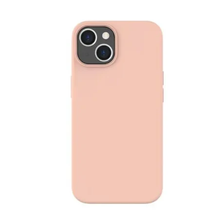 Lemontti Husa Liquid Silicon MagCharge iPhone 14 Coral (protectie 360°, material fin, captusit cu microfibra)