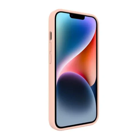 Lemontti Husa Liquid Silicon MagCharge iPhone 14 Coral (protectie 360°, material fin, captusit cu microfibra)