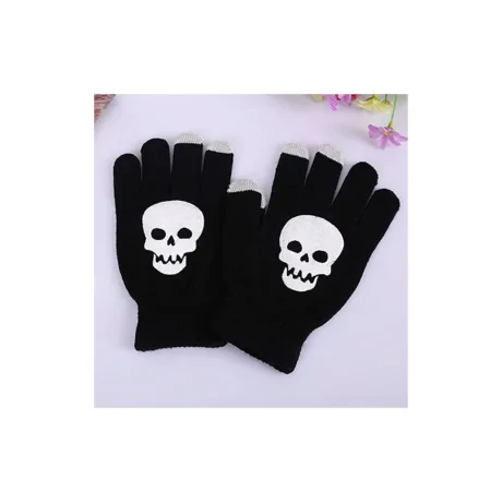 Lemontti Manusi Touchscreen Black with Skull