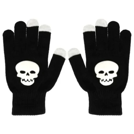 Lemontti Manusi Touchscreen Black with Skull