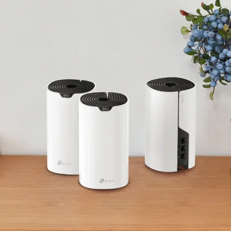 MESH TP-LINK, wireless, router AC1900, pt interior, 1900 Mbps, port LAN, WAN, 2.4 GHz | 5 GHz, antena interna x 3, standard 802.11ac, &quot;Deco S7(3-pack)&quot;
