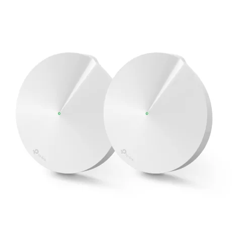 MESH TP-LINK, wireless, router AC2200, pt interior, 2200 Mbps, port LAN si WAN Gigabit, 2.4 GHz | 5 GHz, antena interna x 8, standard 802.11ac, "Deco M9 Plus(2-pack)"