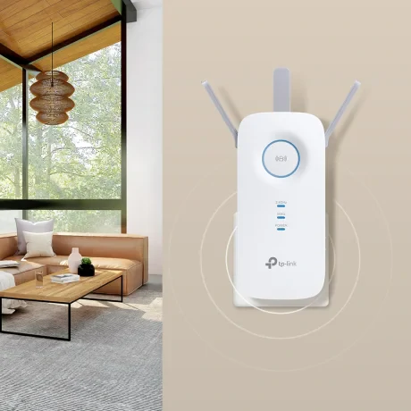 RANGE EXTENDER TP-LINK wireless 1900Mbps, 1 port Gigabit, 3 antene externe, dual band AC1900, 2.4GHz &amp;amp; 5GHz "RE550"