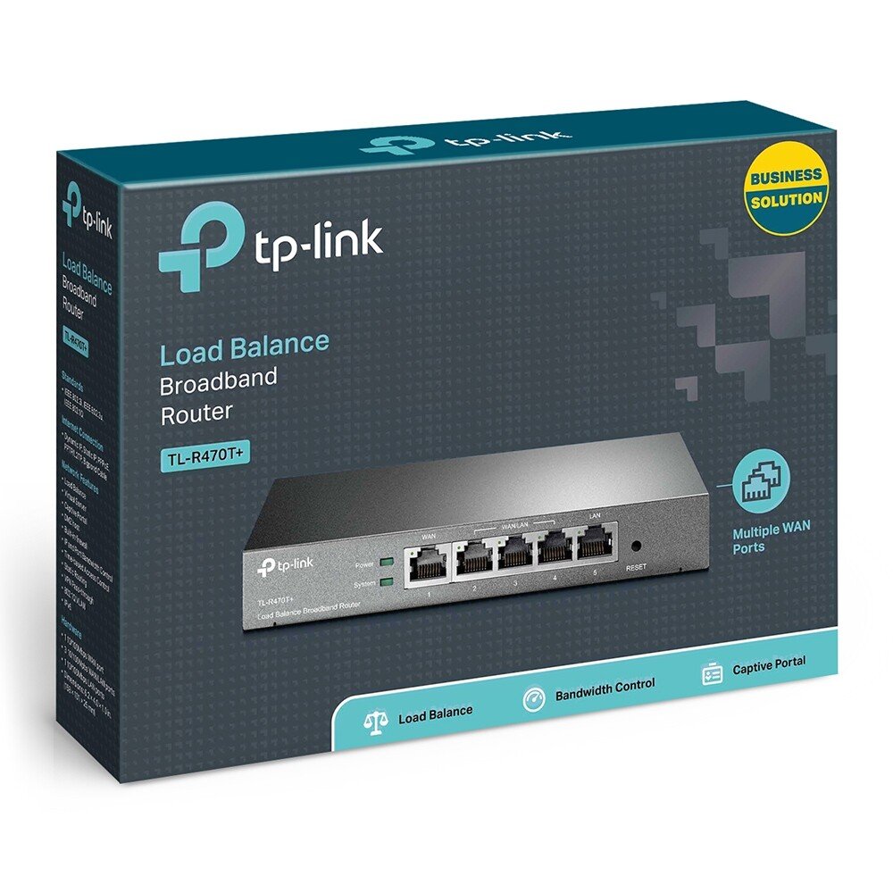 ROUTER TP-LINK wired 10/100 Mb/s, 1 WAN + 1 LAN + 3 WAN/LAN,  TL-R470T+" thumb