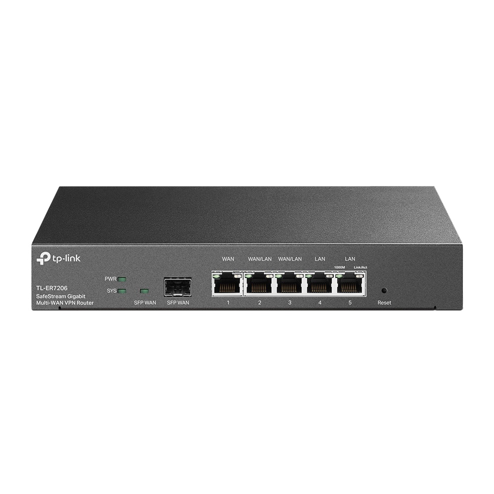 ROUTER TP-LINK wired Gigabit, 1 WAN + 2 LAN + 2 WAN/LAN + 1 Gigabit SFP, "ER7206" thumb