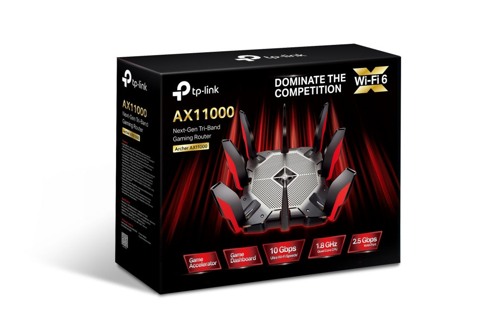 ROUTER TP-LINK wireless 11000Mbps,1 x WAN 2.5Ghz, 8 porturi Gigabit, 8 antene externe, WI-FI 6  "Archer AX11000" (include TV 0.8 lei) thumb