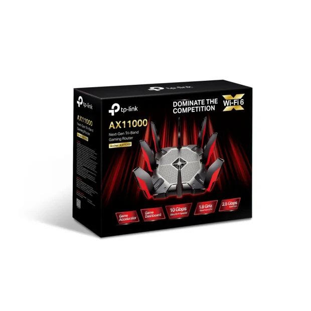 ROUTER TP-LINK wireless 11000Mbps,1 x WAN 2.5Ghz, 8 porturi Gigabit, 8 antene externe, WI-FI 6  &quot;Archer AX11000&quot; (include TV 0.8 lei)