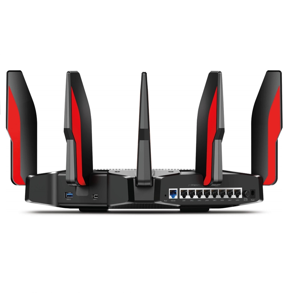ROUTER TP-LINK wireless 11000Mbps,1 x WAN 2.5Ghz, 8 porturi Gigabit, 8 antene externe, WI-FI 6  "Archer AX11000" (include TV 0.8 lei) thumb