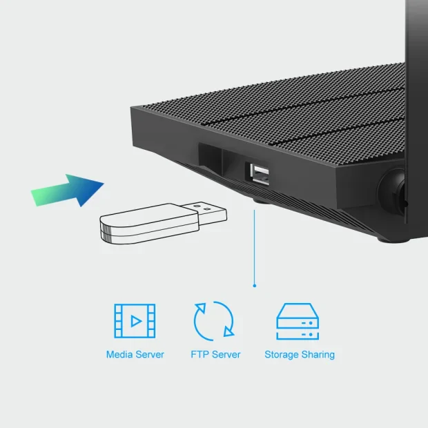 ROUTER TP-LINK wireless 1200Mbps, 4 porturi 10/100/1000Mbps,1 x WAN Gigabit, 4 antene externe, Dual Band AC1200 &quot;Archer C6U&quot;