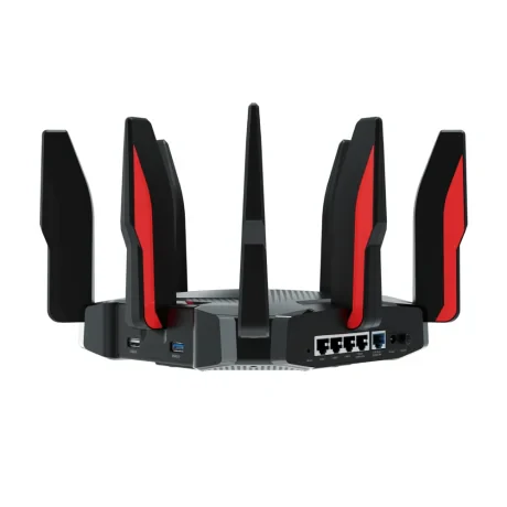ROUTER TP-LINK wireless 6600Mbps,1 x 2.5 Gbps WAN/LAN, 1 x 1 Gbps WAN/LAN, 3 x Gigabit LAN si 2 x USB, 2.4 Ghz/5 Ghz dual band, 8 antene externe, WI-FI 6 &quot;Archer GX90&quot;